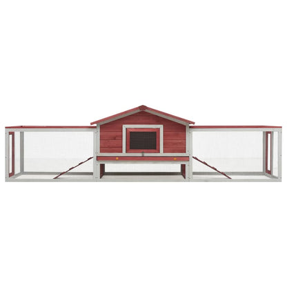 Kaninchenstall 310X70X87 Cm Kiefer & Tanne Massivholz