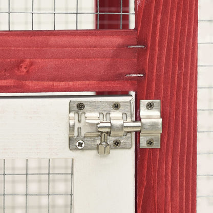 Kaninchenstall 140X63X120 Cm Tanne Massivholz