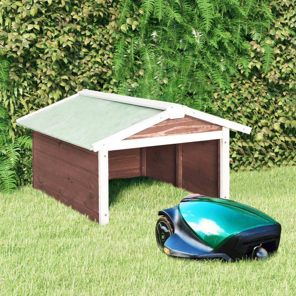Roboter-Rasenmäher Garage 72X87X50 Cm Weiß Tannenholz