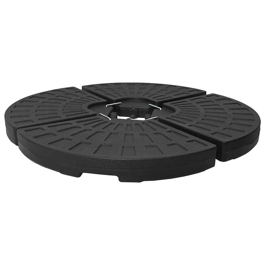 Sonnenschirmständer Fächerförmig 4 Stk. Schwarz Schwarz