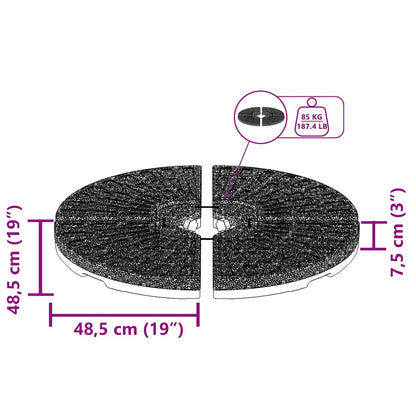 Sonnenschirmständer Fächerförmig 4 Stk. Schwarz Schwarz