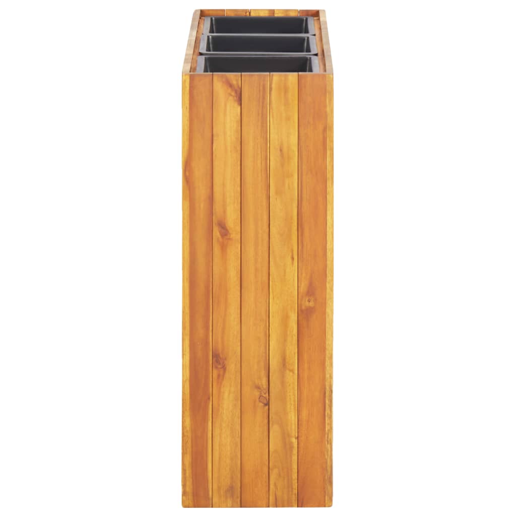 Garten-Hochbeet Mit 3 Töpfen Massivholz Akazie