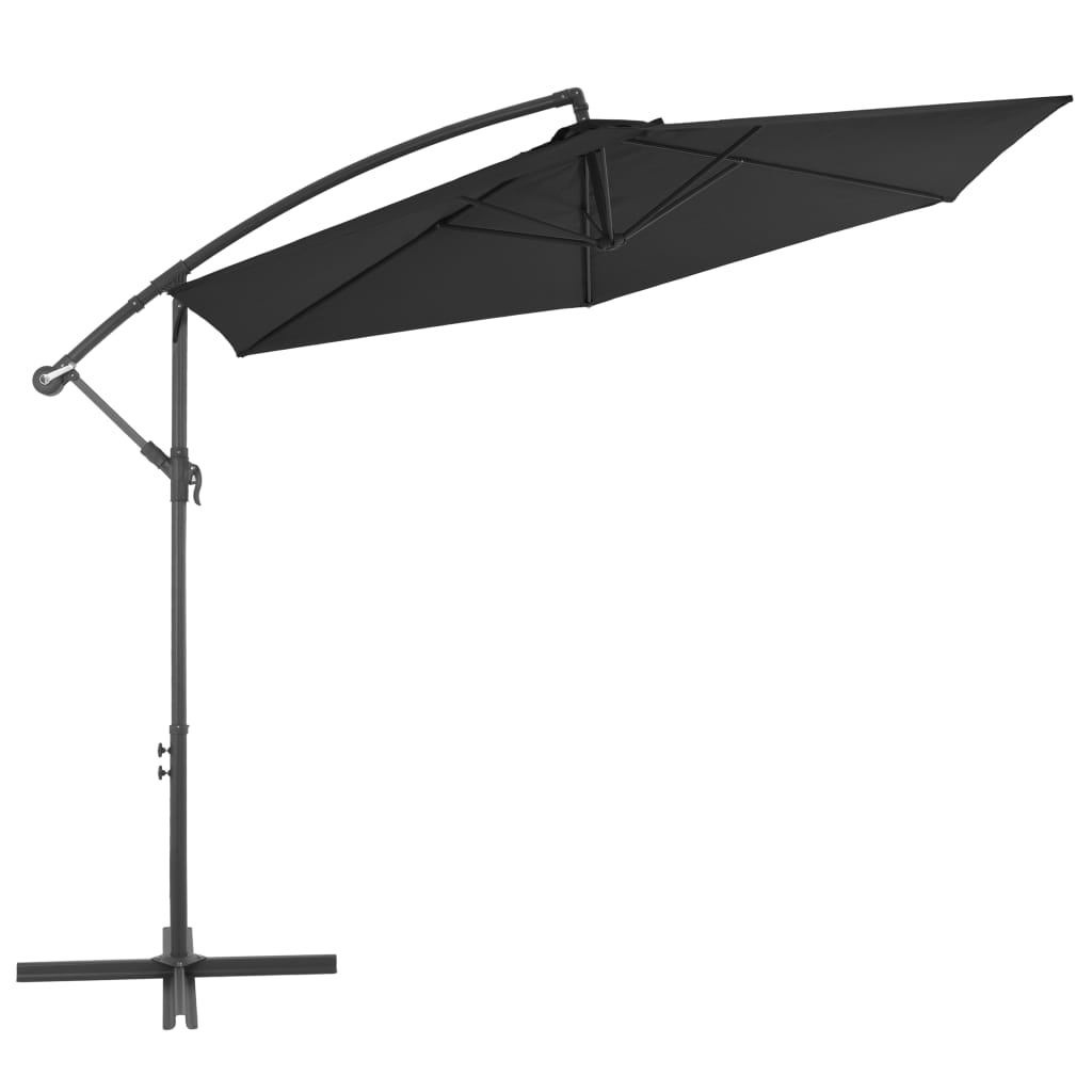 Ampelschirm Mit Aluminium-Mast 300 Cm Schwarz