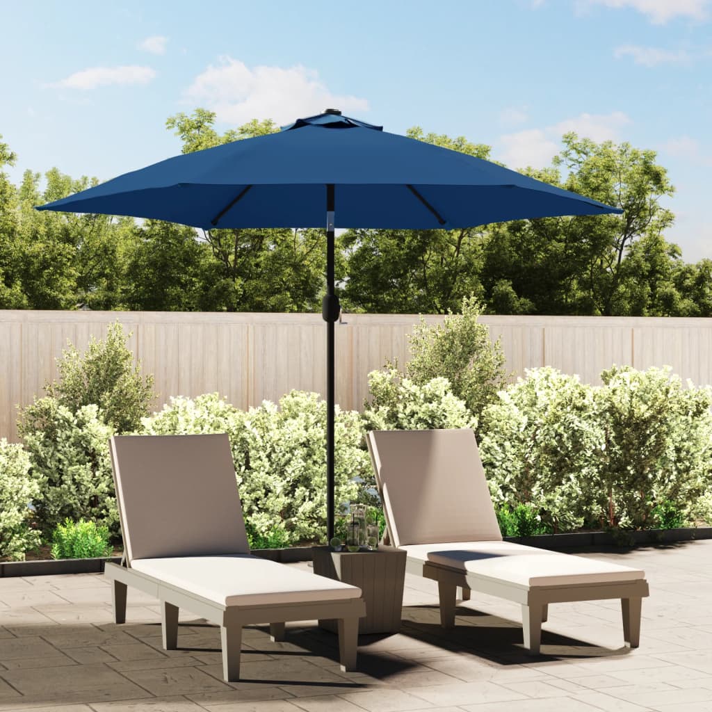 Sonnenschirm Mit Led-Leuchten Und Stahlmast 300 Cm