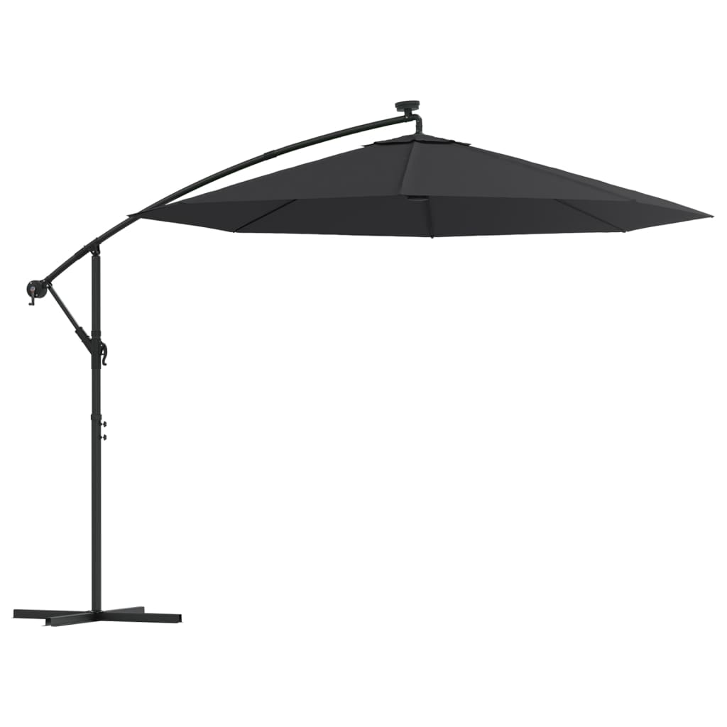 Ampelschirm Mit Led-Beleuchtung Und Stahl-Mast 300 Cm