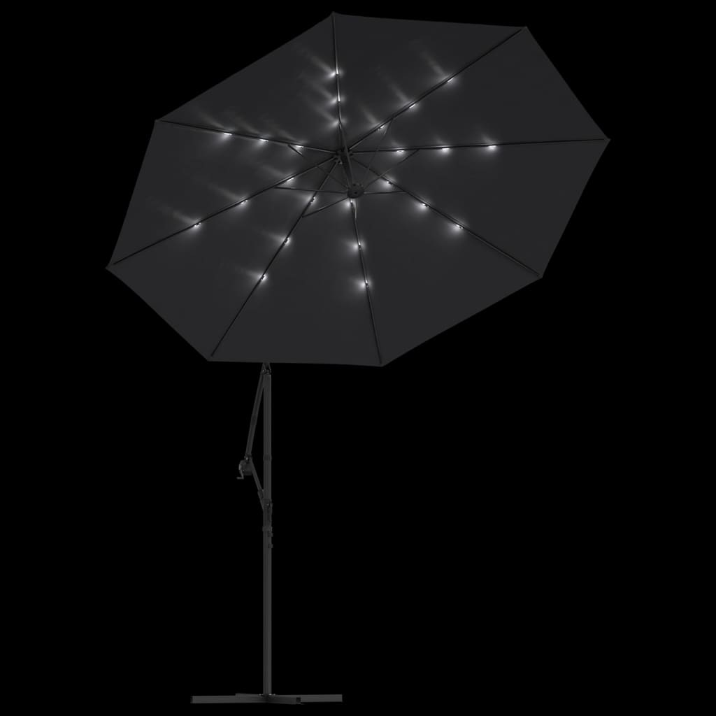 Ampelschirm Mit Led-Beleuchtung Und Stahl-Mast 300 Cm