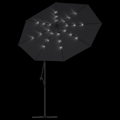 Ampelschirm Mit Led-Beleuchtung Und Stahl-Mast 300 Cm