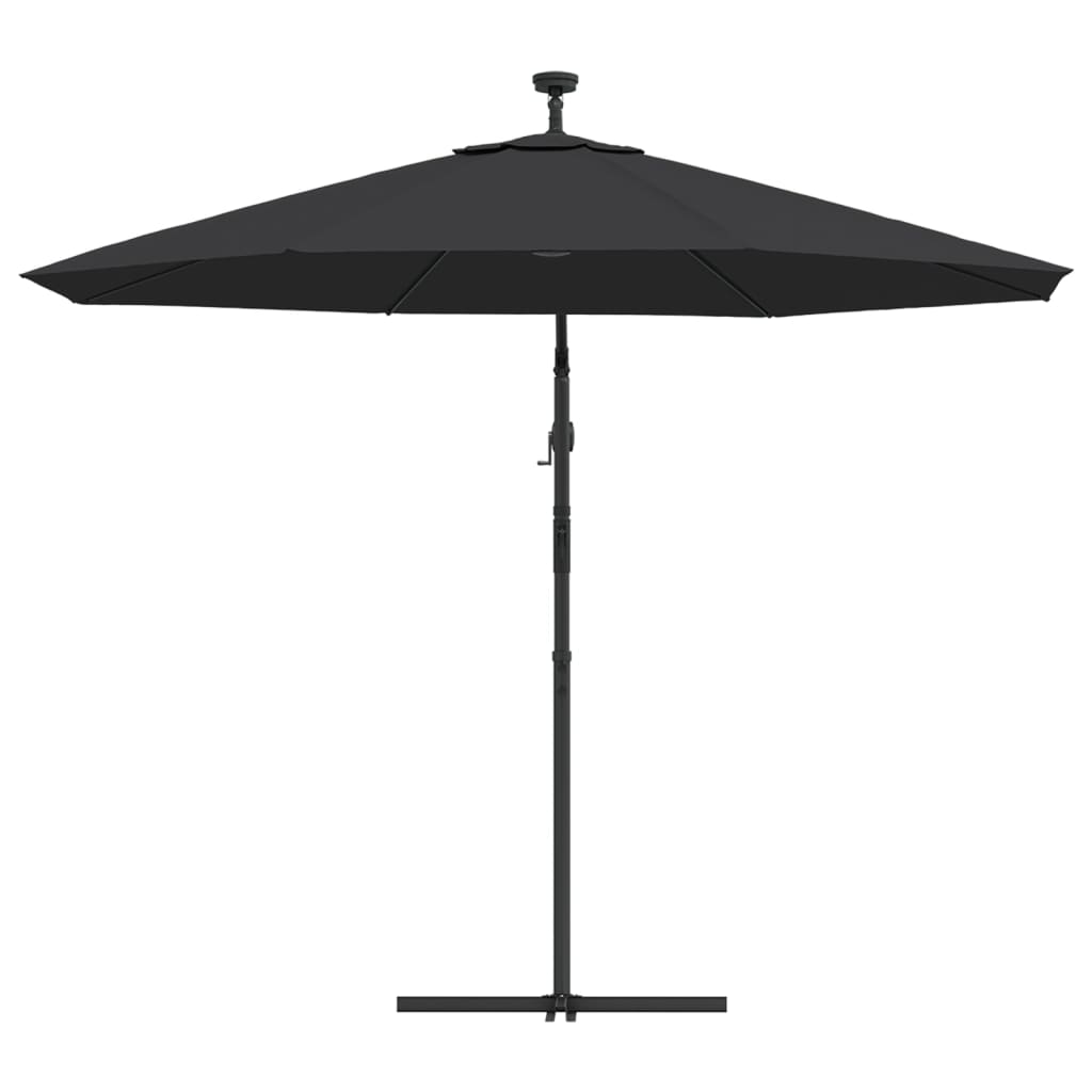 Ampelschirm Mit Led-Beleuchtung Und Stahl-Mast 300 Cm