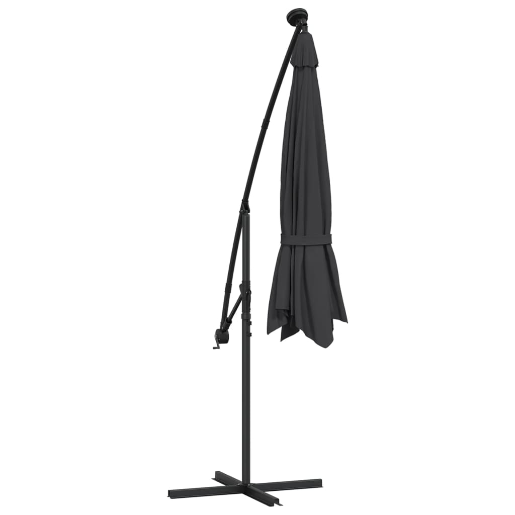 Ampelschirm Mit Led-Beleuchtung Und Stahl-Mast 300 Cm