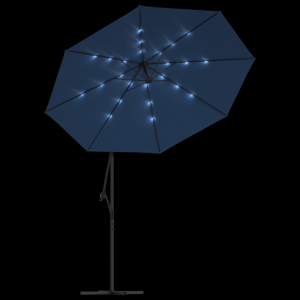 Ampelschirm Mit Led-Beleuchtung Und Stahl-Mast 300 Cm