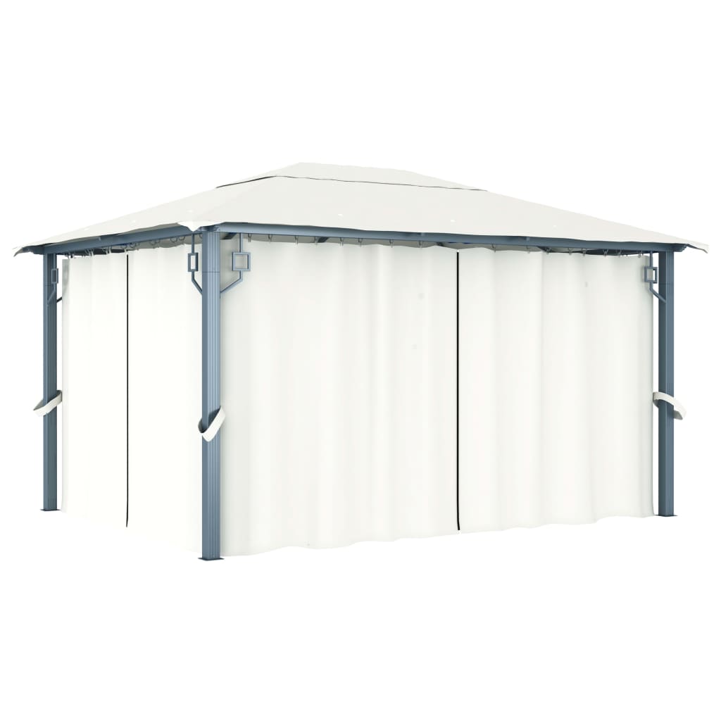 Pavillon Mit Vorhängen 400 X 300 Cm Aluminium