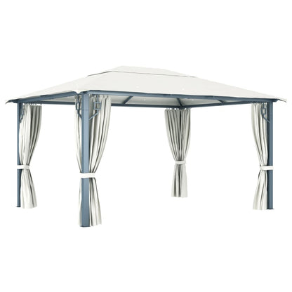 Pavillon Mit Vorhängen 400 X 300 Cm Aluminium