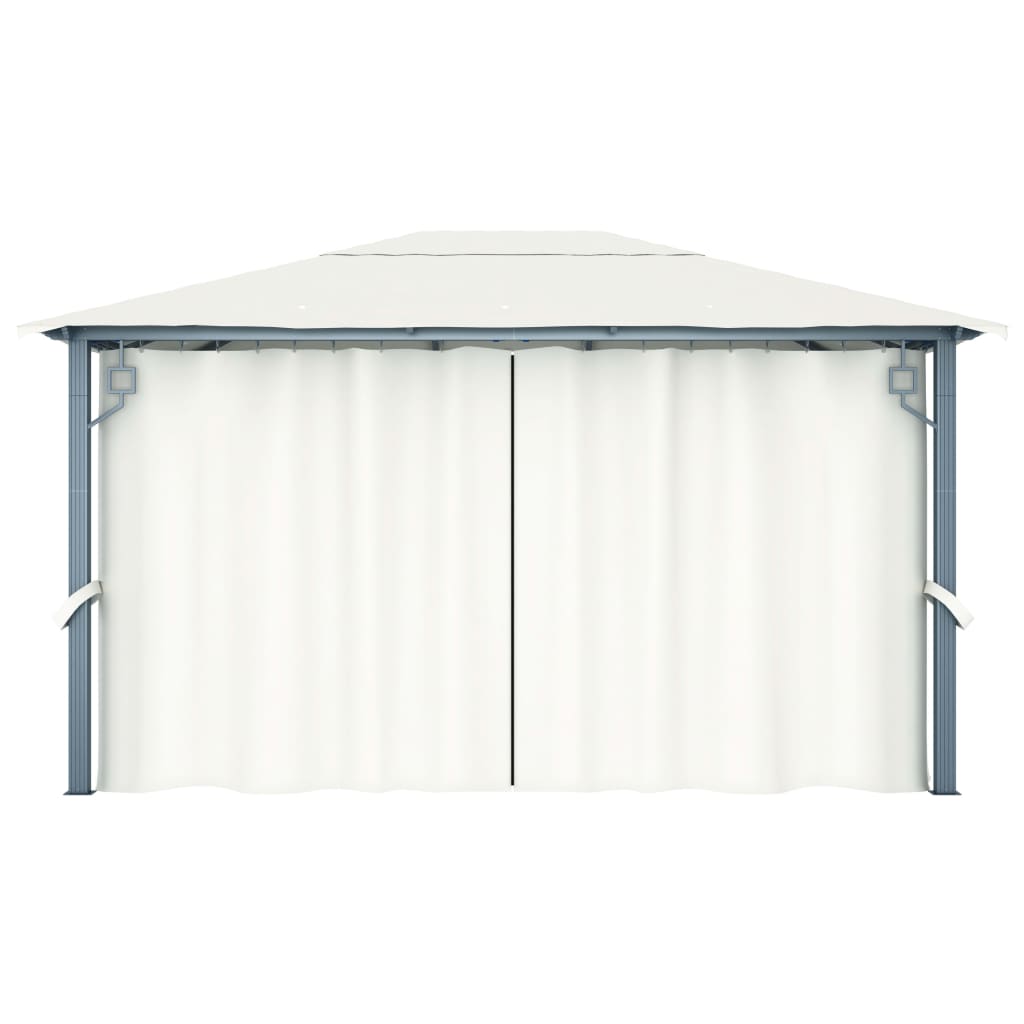 Pavillon Mit Vorhängen 400 X 300 Cm Aluminium