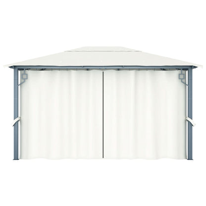Pavillon Mit Vorhängen 400 X 300 Cm Aluminium