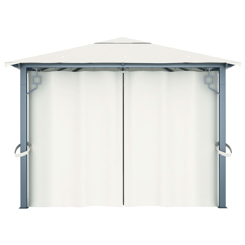 Pavillon Mit Vorhängen 400 X 300 Cm Aluminium