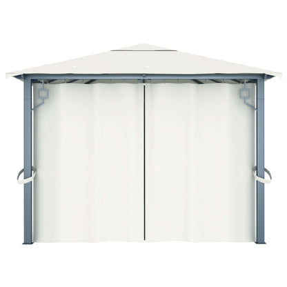 Pavillon Mit Vorhängen 400 X 300 Cm Aluminium
