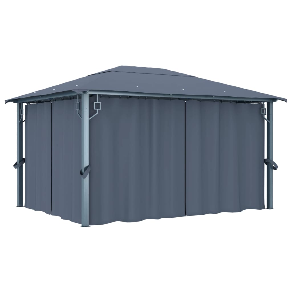 Pavillon Mit Vorhängen 400×300 Cm Aluminium
