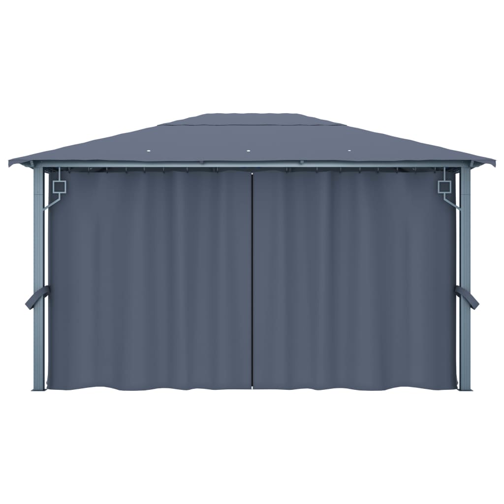 Pavillon Mit Vorhängen 400×300 Cm Aluminium