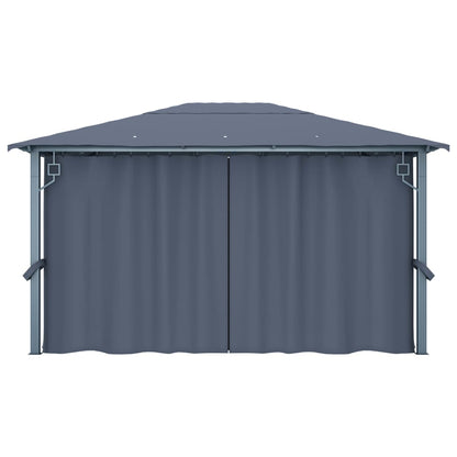 Pavillon Mit Vorhängen 400×300 Cm Aluminium