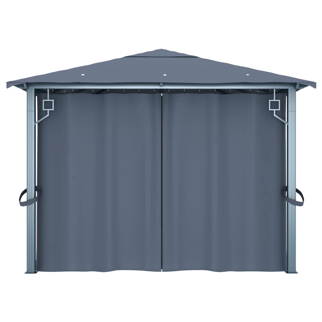 Pavillon Mit Vorhängen 400×300 Cm Aluminium