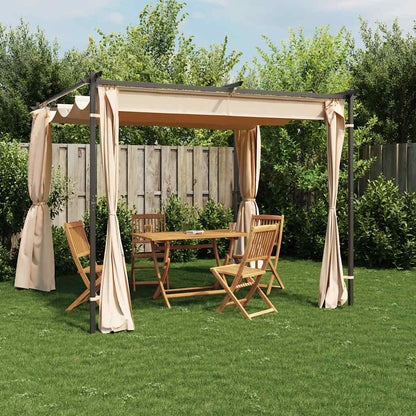 Pavillon Mit Vorhängen 3 X 6 M Stahl