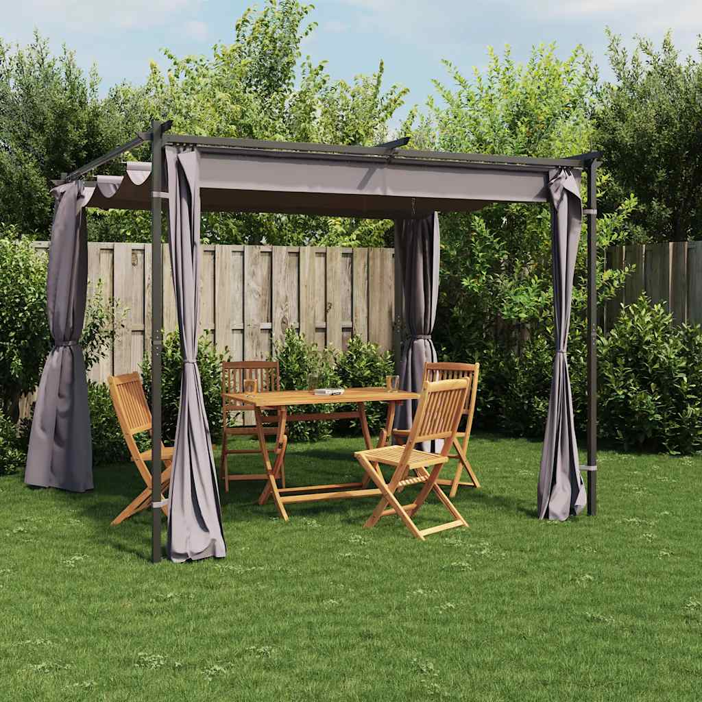 Pavillon Mit Vorhängen 3 X 6 M Stahl
