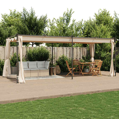 Pavillon Mit Vorhängen 3 X 6 M Stahl