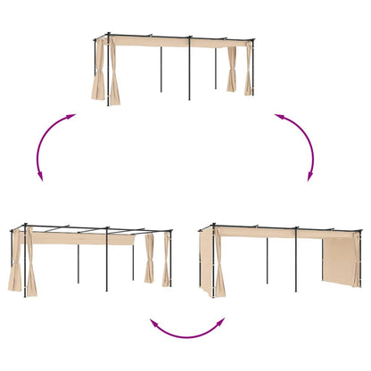 Pavillon Mit Vorhängen 3 X 6 M Stahl