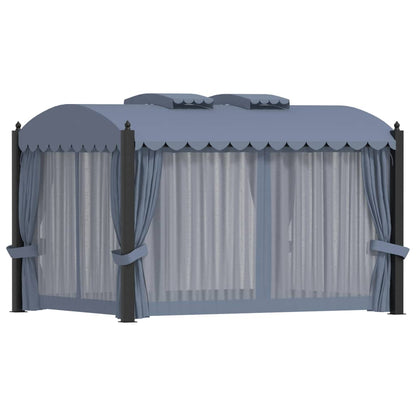 Pavillon Mit Vorhängen 3 X 4 M Anthrazit Stahl