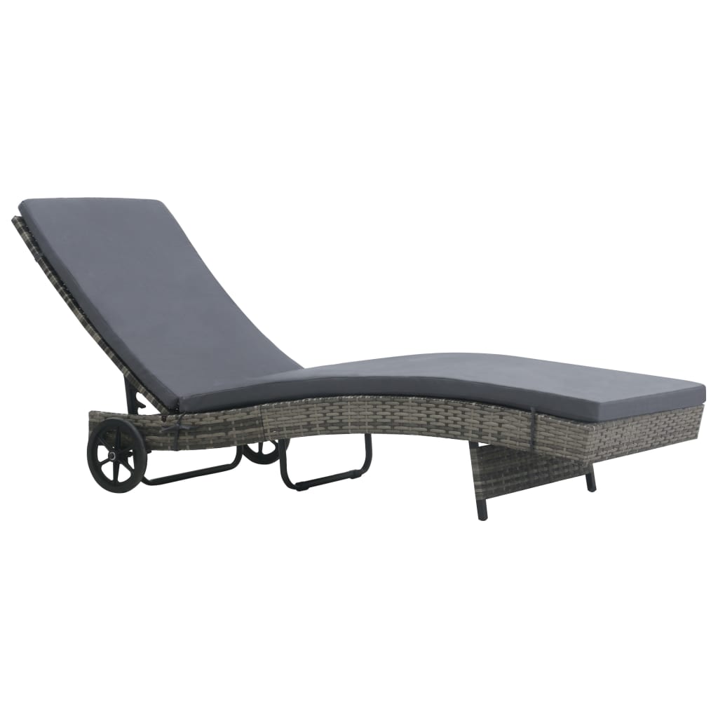Sonnenliege Mit Rollen Und Auflage Poly Rattan