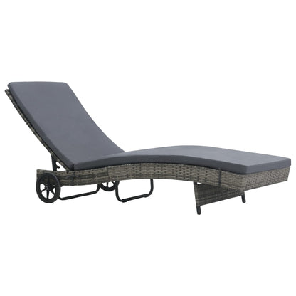 Sonnenliege Mit Rollen Und Auflage Poly Rattan