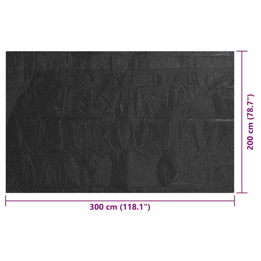 Poolabdeckung 300X200 Cm Pe Schwarz