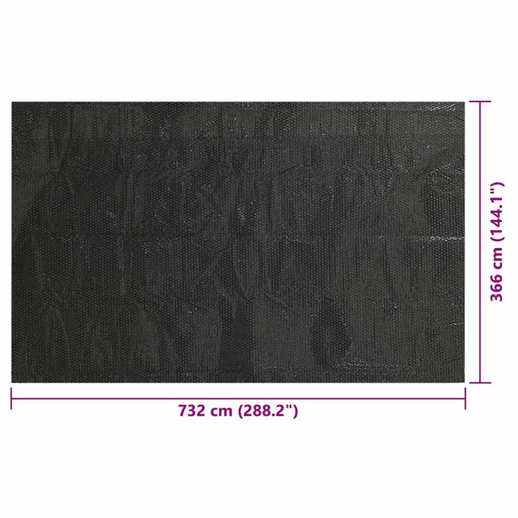 Poolabdeckung 732X366 Cm Pe Schwarz