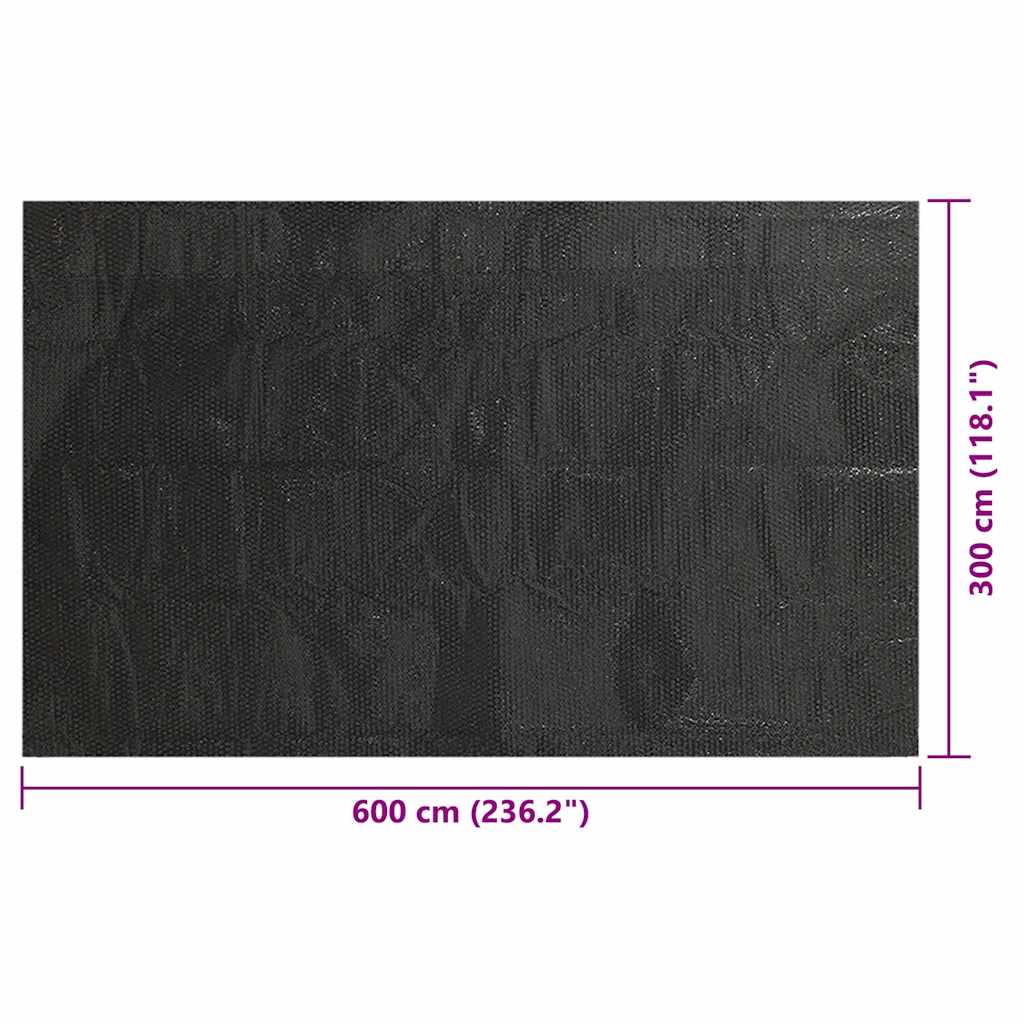 Poolabdeckung 600×300 Cm Pe Schwarz