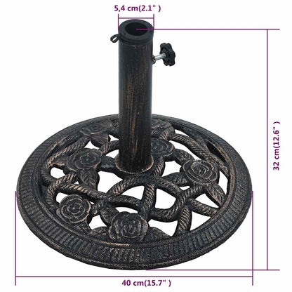 Sonnenschirmständer Schwarz Bronze 9 Kg 40 Cm Gusseisen