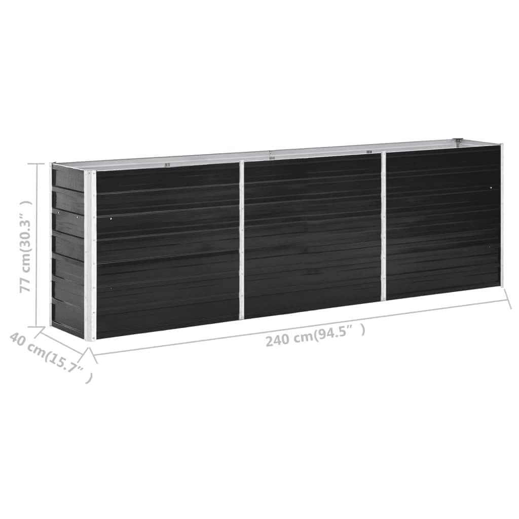 Garten-Hochbeet Verzinkter Stahl 240 X 40 X 77 Cm