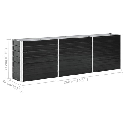 Garten-Hochbeet Verzinkter Stahl 240 X 40 X 77 Cm