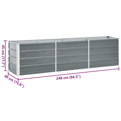 Garten-Hochbeet Verzinkter Stahl 240×40×45 Cm