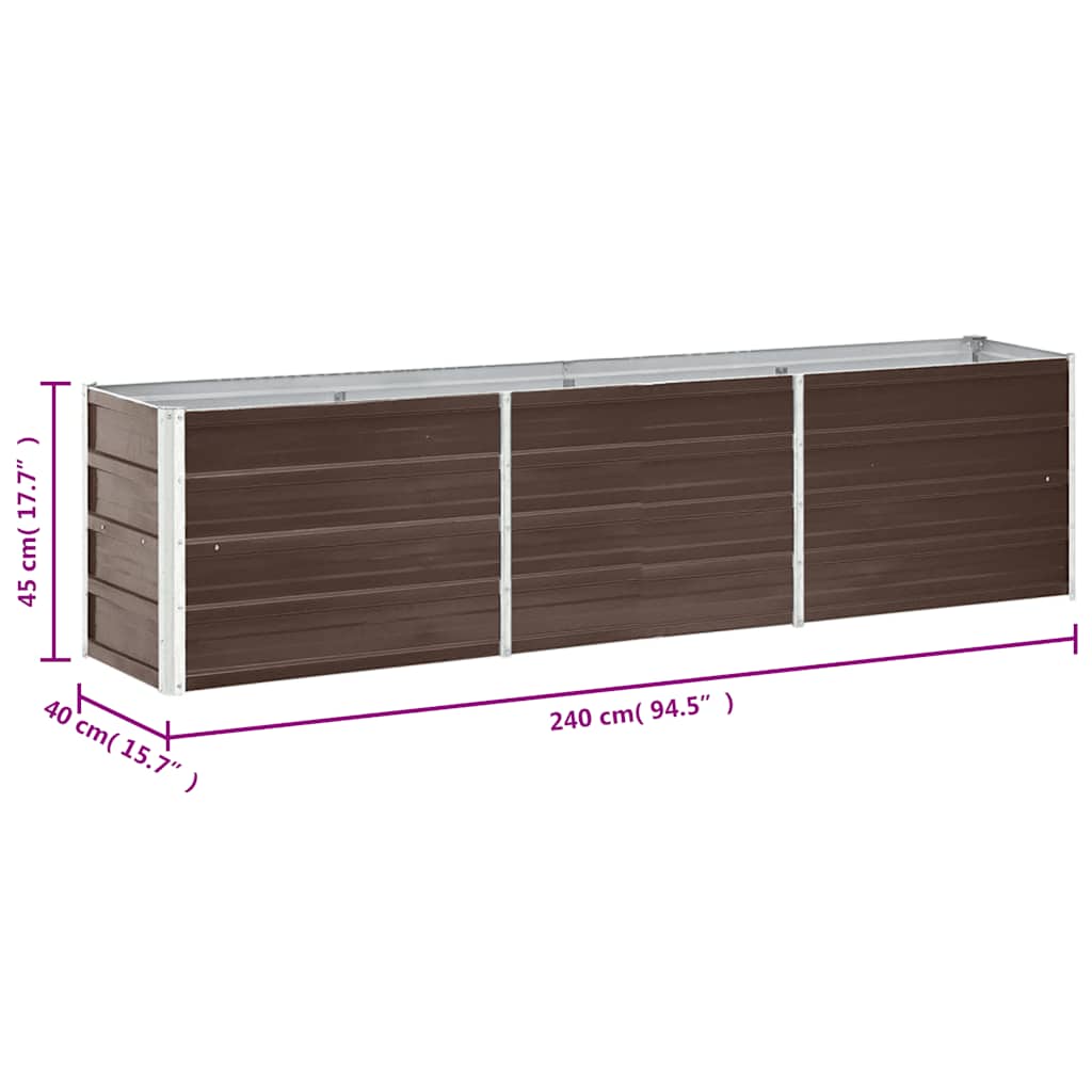 Garten-Hochbeet Verzinkter Stahl 240×40×45 Cm