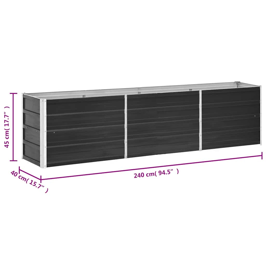 Garten-Hochbeet Verzinkter Stahl 240×40×45 Cm