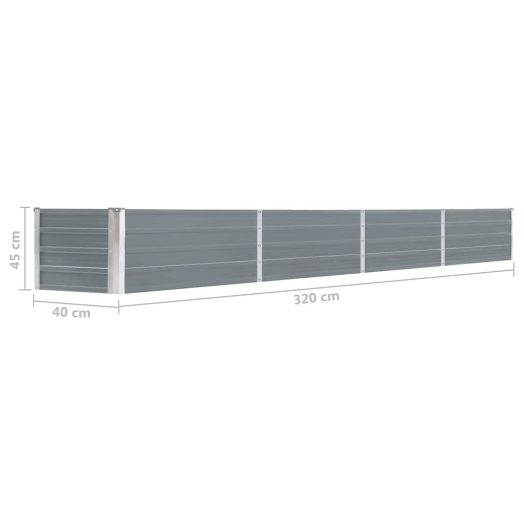 Garten-Hochbeet Verzinkter Stahl 320×40×45 Cm