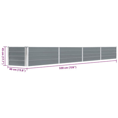 Garten-Hochbeet Verzinkter Stahl 320×40×45 Cm