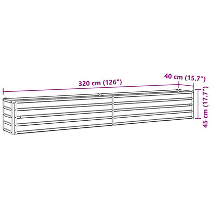 Garten-Hochbeet Verzinkter Stahl 320×40×45 Cm