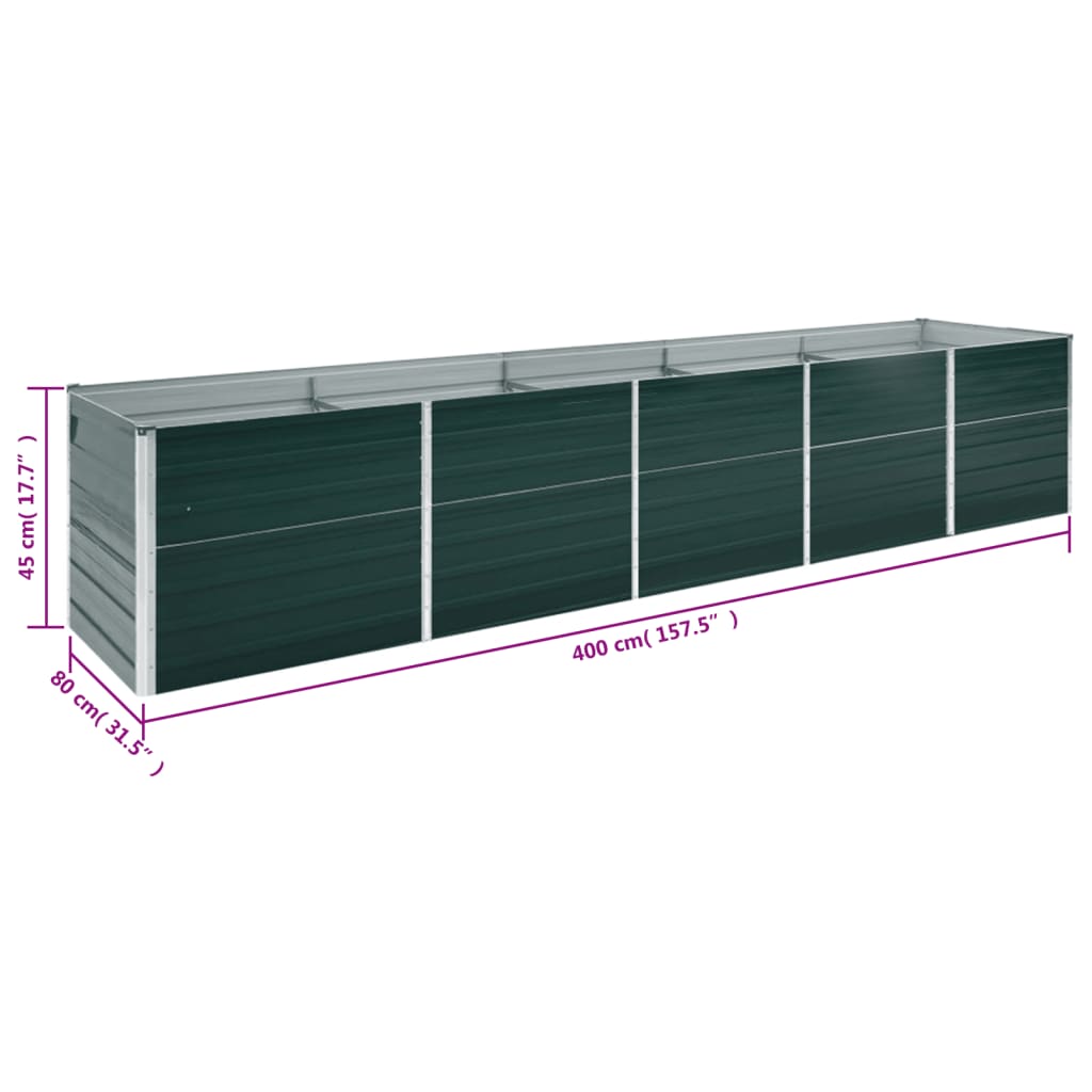 Garten-Hochbeet Verzinkter Stahl 400X80X45 Cm