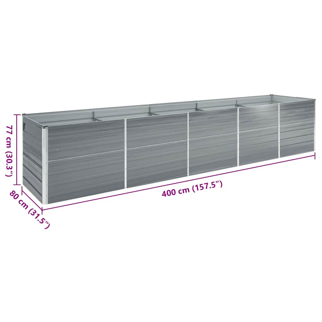 Garten-Hochbeet Verzinkter Stahl 400×80×77 Cm