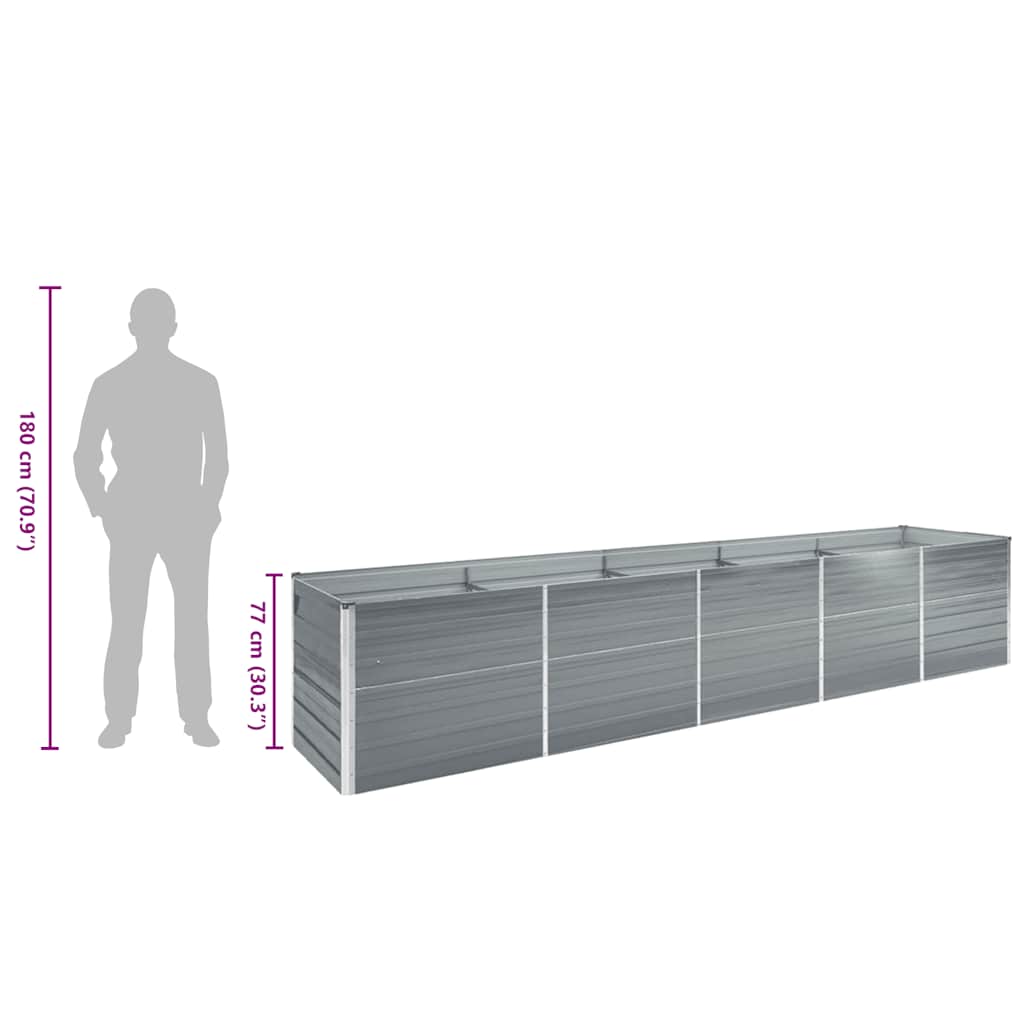 Garten-Hochbeet Verzinkter Stahl 400×80×77 Cm