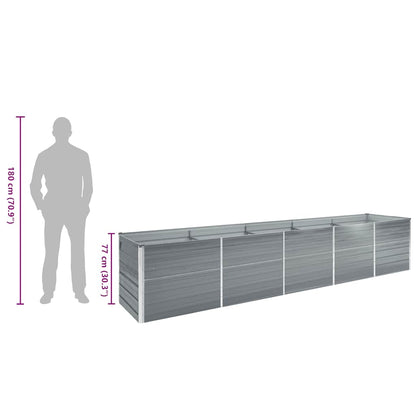 Garten-Hochbeet Verzinkter Stahl 400×80×77 Cm