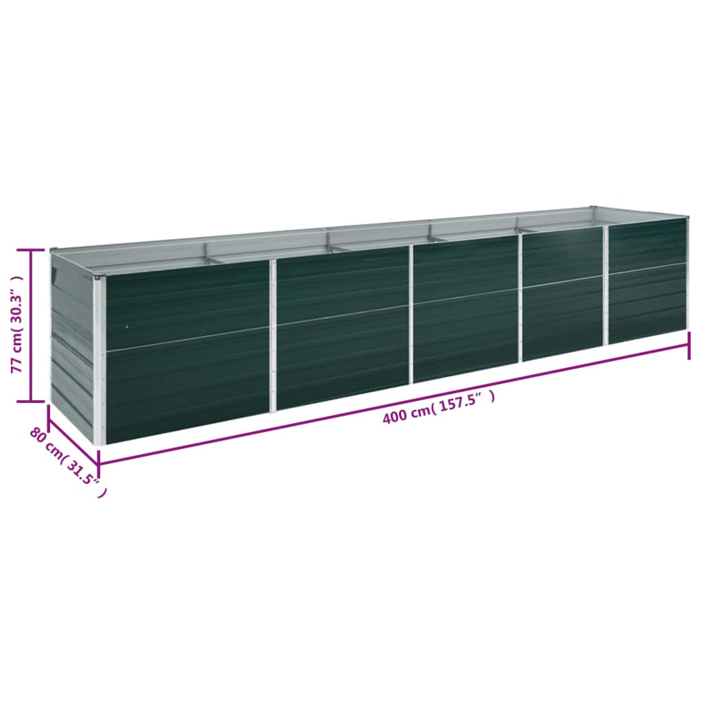 Garten-Hochbeet Verzinkter Stahl 400×80×77 Cm