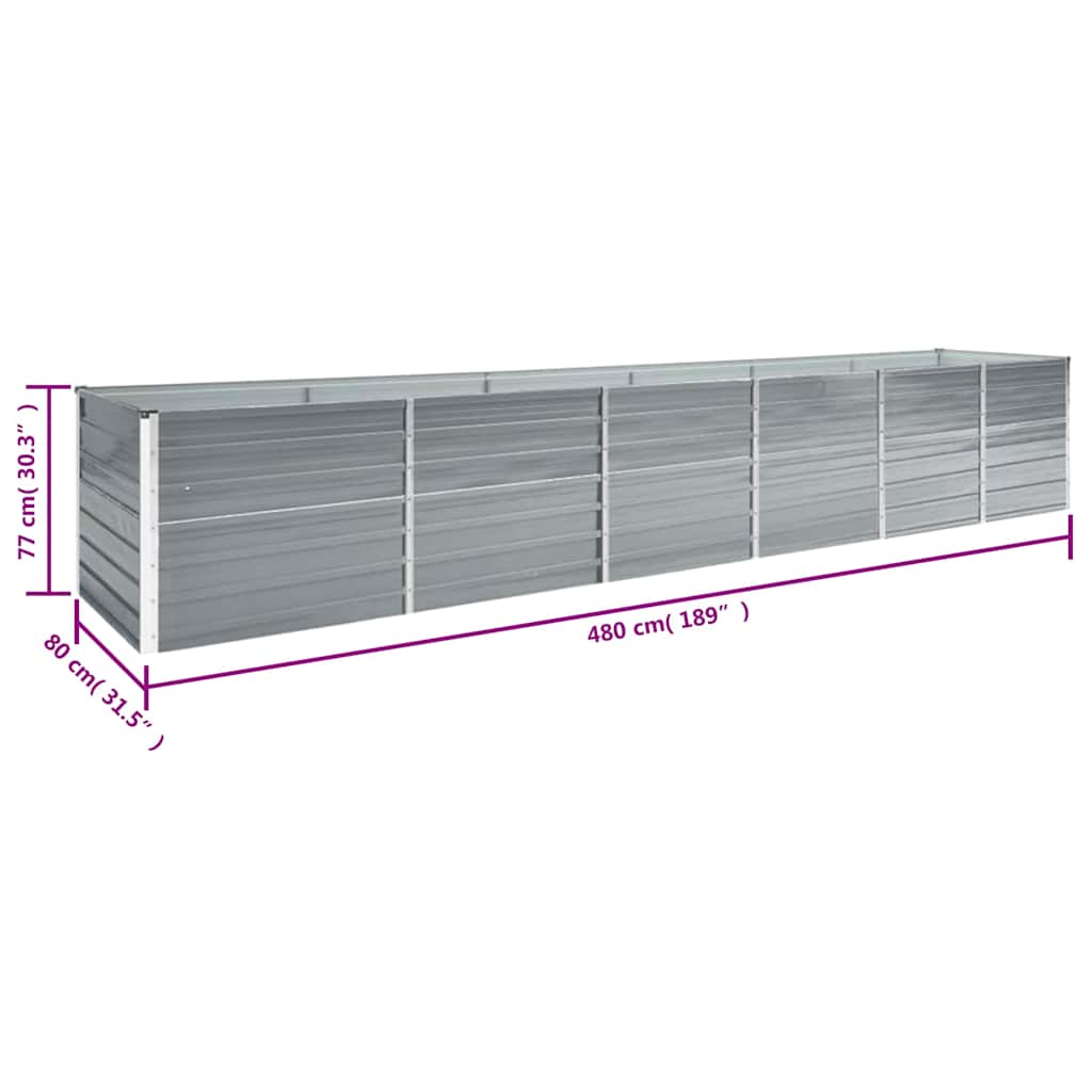 Garten-Hochbeet Verzinkter Stahl 480X80X77 Cm