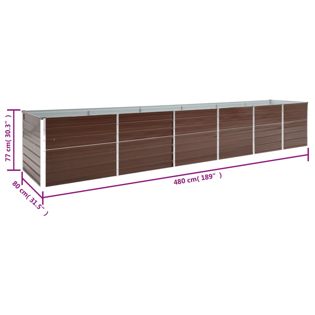 Garten-Hochbeet Verzinkter Stahl 480X80X77 Cm